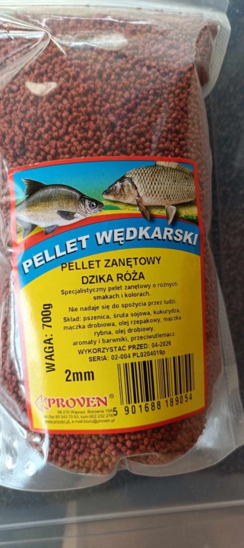 Pellet dzika róża 700g, 2 mm